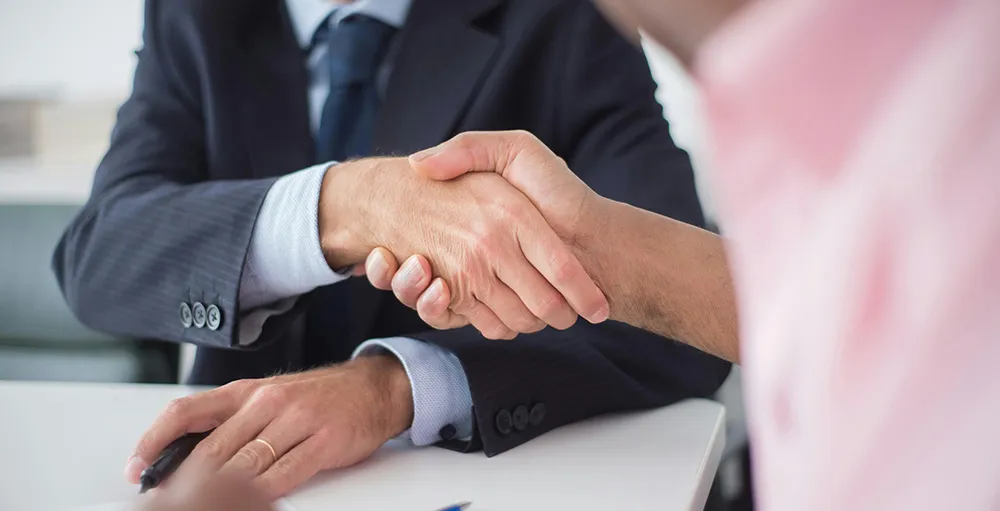close-up of shaking hands