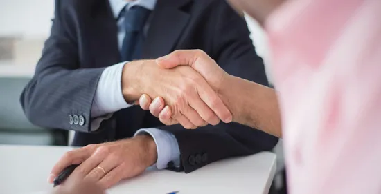 close-up of shaking hands