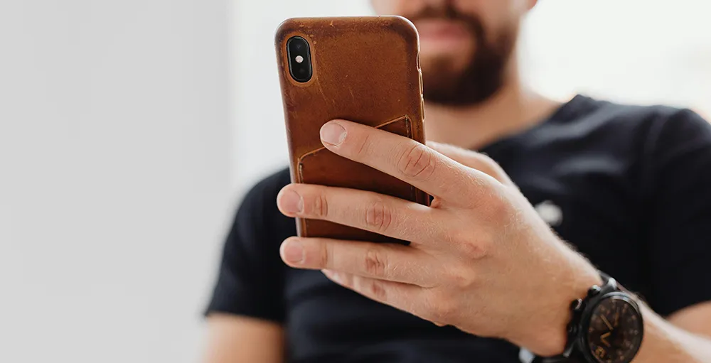 man holding a smartphone
